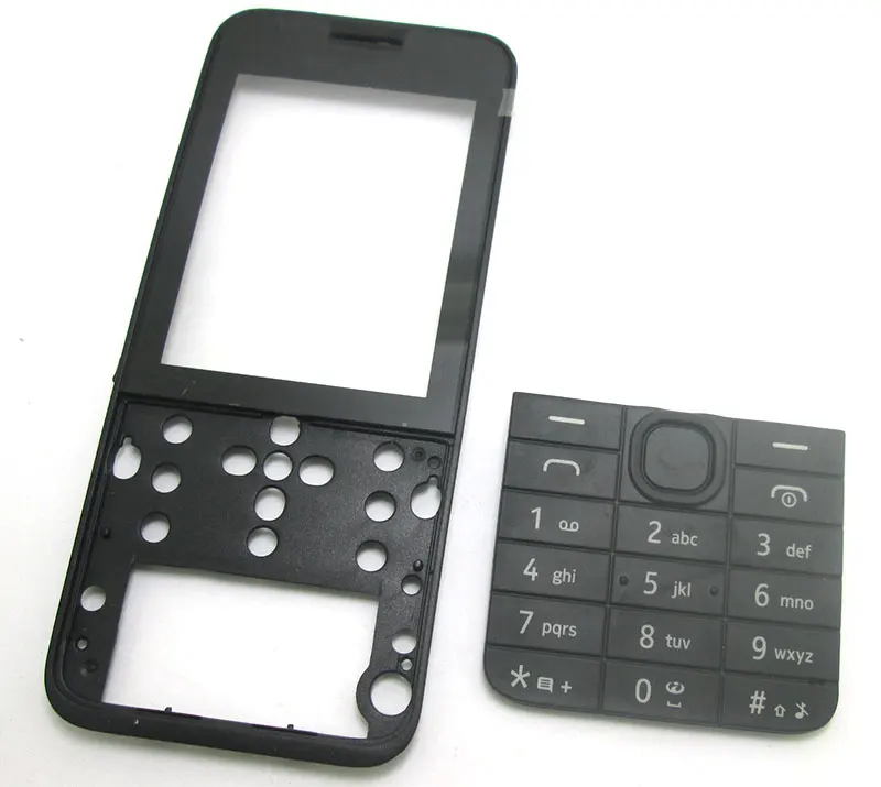 Черная передняя панель корпуса клавиатуры для Nokia 208 N208 | Мобильные телефоны и