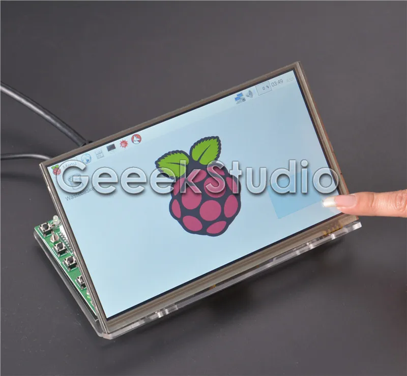 Raspberry Pi 7 дюймов ЖК-дисплей Дисплей 1024*600 TFT резистивный Сенсорный экран+ привод платы HDMI VGA 2AV+ прозрачный акриловый кронштейн