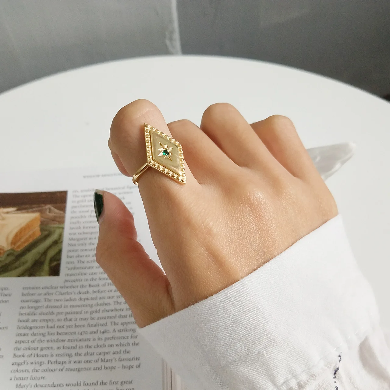 Кольца из серебра 925 пробы с паралелограммой простой модный дизайн мозаика