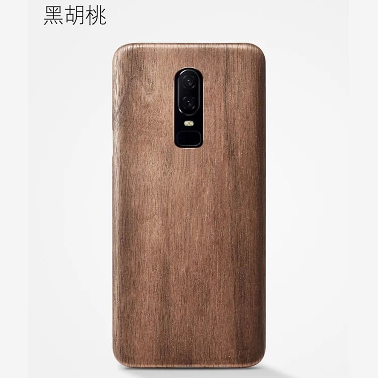 Натуральный Деревянный чехол для телефона для OnePlus 6T 6, чехол, бамбук/орех/палисандр/Черное ледяное дерево/оболочка(настоящее дерево) OnePlus6T 1+ 6T 6 - Цвет: Walnut