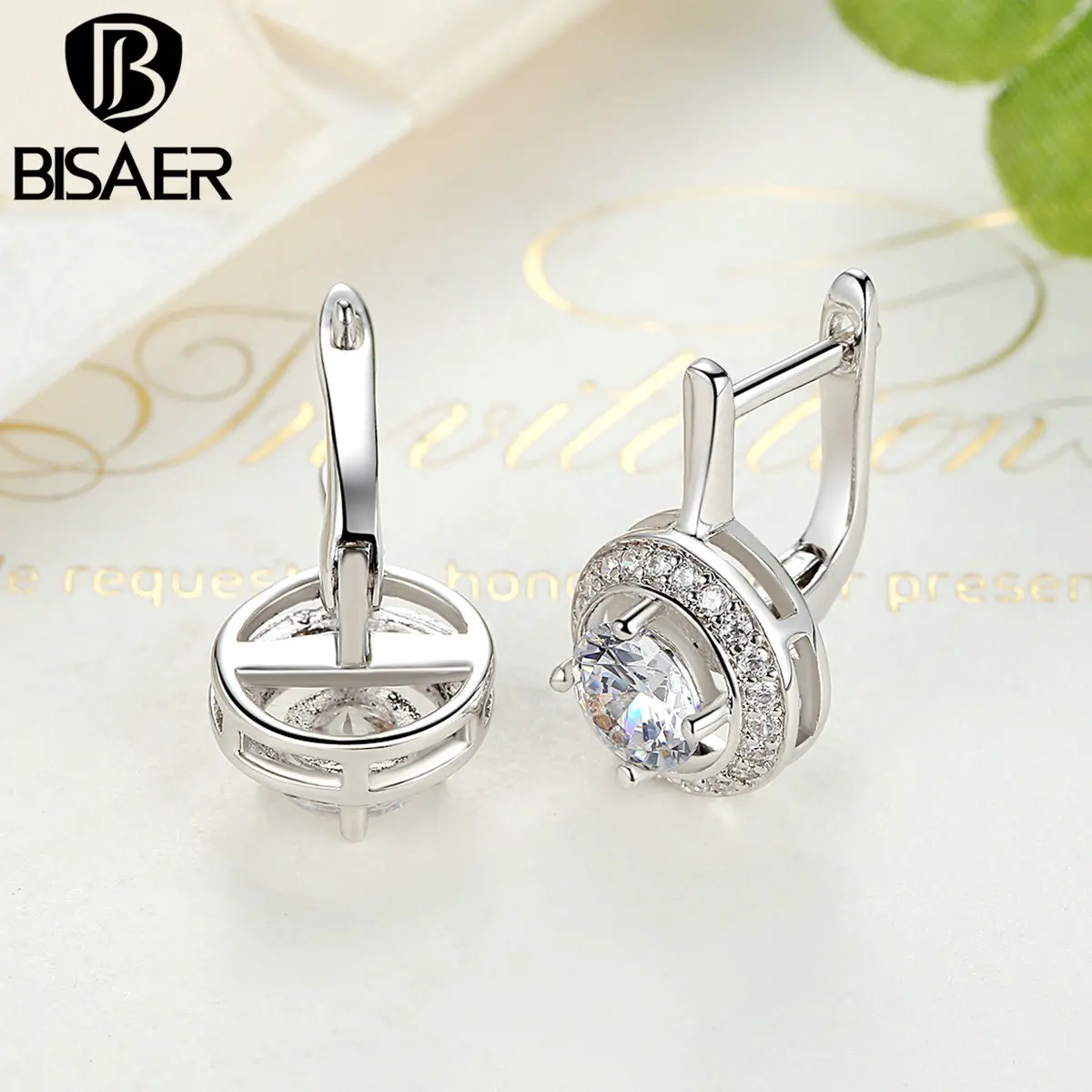 BISAER, Новое поступление, серебряные серьги круглой формы, полные любви, висячие серьги для женщин, модные женские серьги, ювелирное изделие, WEYE106