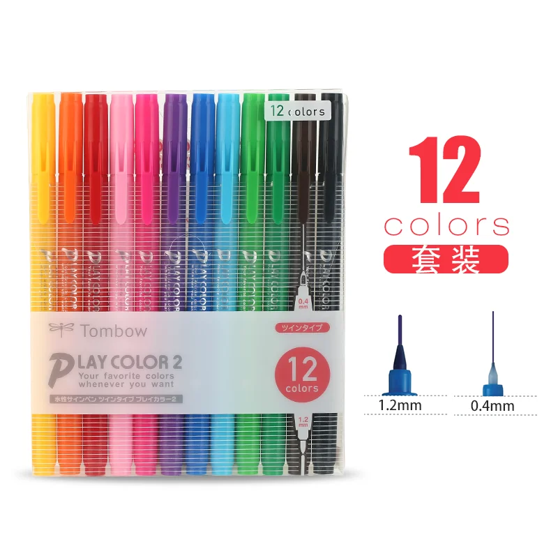 12 color Япония TOMBOW двуглавый цвет воды ручка GCF-611 тонкий Маркер 6 12 36 цветов - Цвет: 12 color