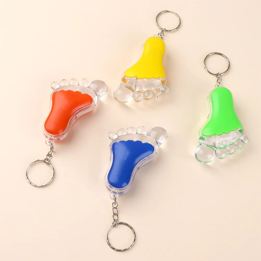 Lovely Plastic Little Feet Shape LED Light Key Chain Car Ring Mini Flashlight Interior Accessories Color Random | Автомобили и
