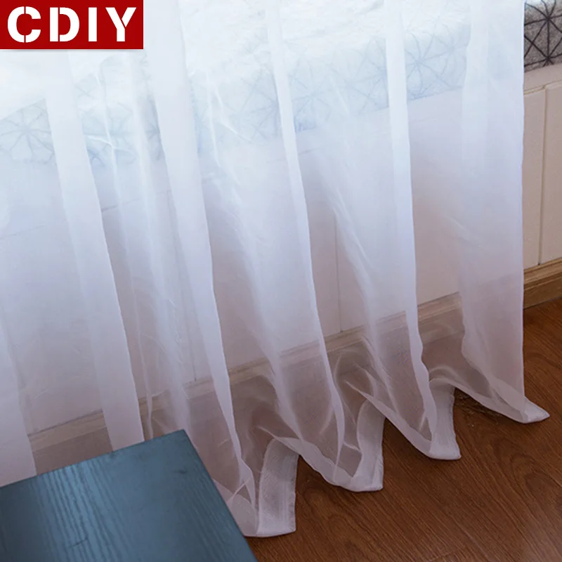 CDIY, белые отвесные занавески на окно, тюлевые занавески для спальни, гостиной, кухни, современные сплошные занавески из вуали на окно, занавески