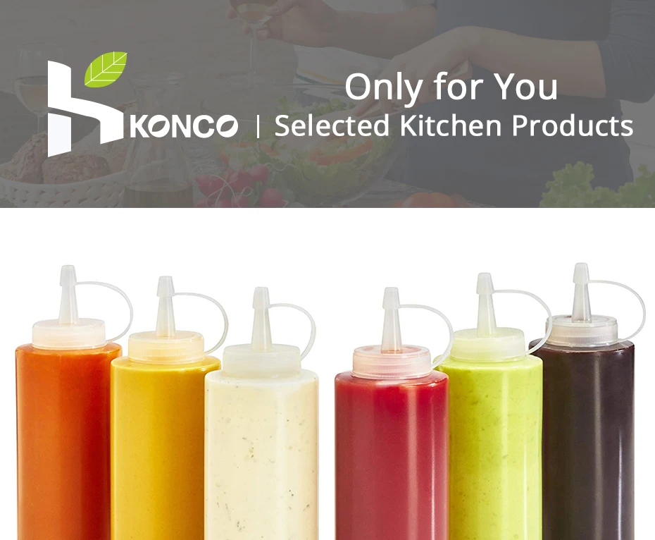 Бутылочки для приправ KONCO с закручивающимся колпачком, крышки для кетчупа, горчицы, Майо, горячие соусы, бутылки для оливкового масла, кухонный гаджет