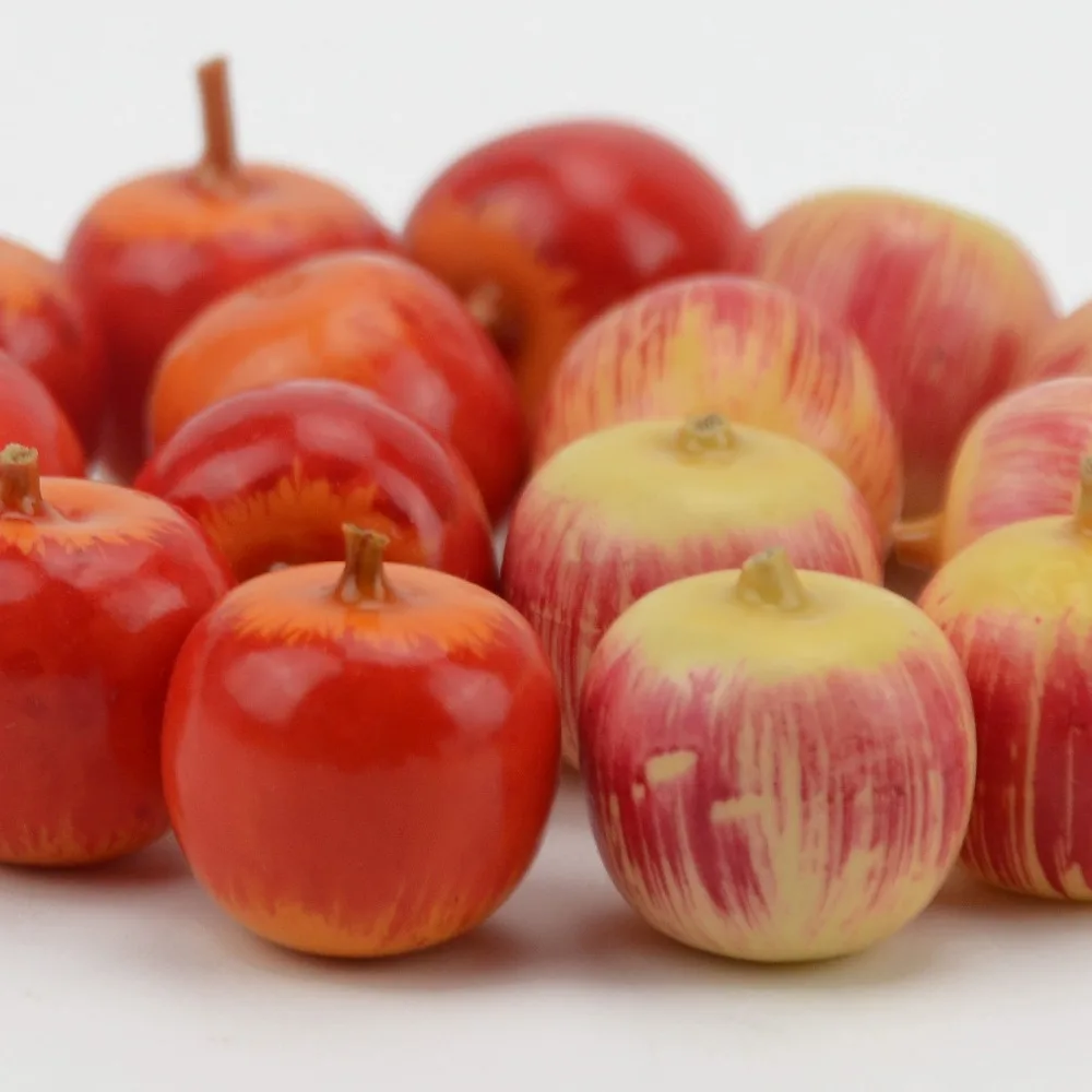 Дешевые 20 шт мини украшения яблока искусственные вечерние Рождественские