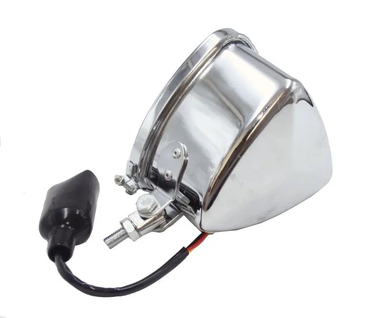 Хромированная винтажная стальная Янтарная мотоциклетная фара треугольная