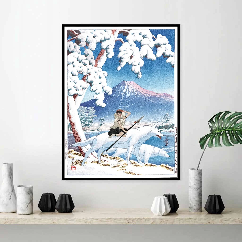 Принцесса Мононоке японское искусство аниме плакат холст живопись | Дом и сад