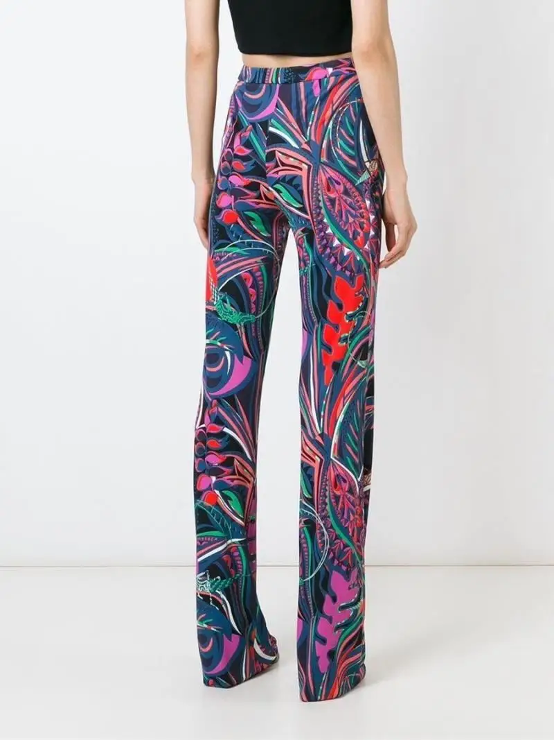 Европейские Новые идеальные эластичные облегающие брюки с принтом slik Джерси