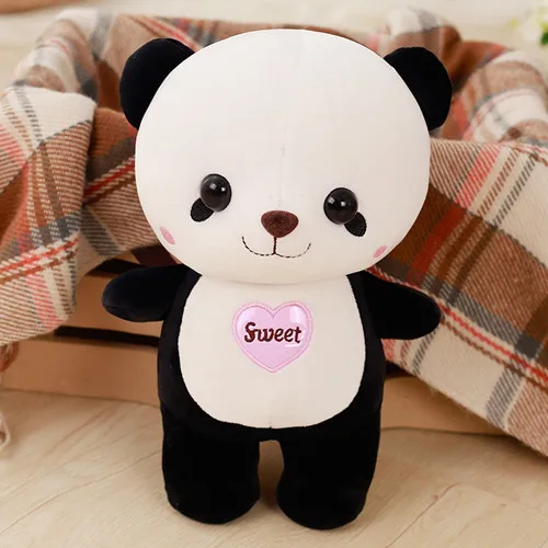 panda 30 см Плюшевые игрушки в виде мультяшных животных из хлопка, Шиба ину, кролик, панда, овцы, куклы каваи, детские игрушки, прекрасный подарок на день рождения - Цвет: panda