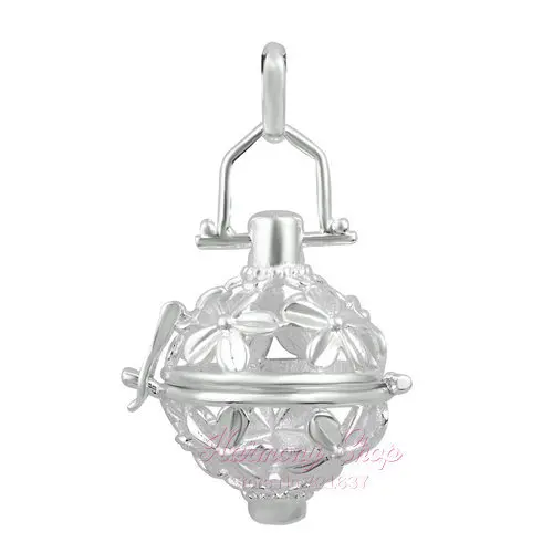 

EUDORA Christmas Gift Wholesale 5pcs/lots Harmony Cage for 20MM Bell Charm Jewelry Flower Pendant Women Pendant Fashion jewelry
