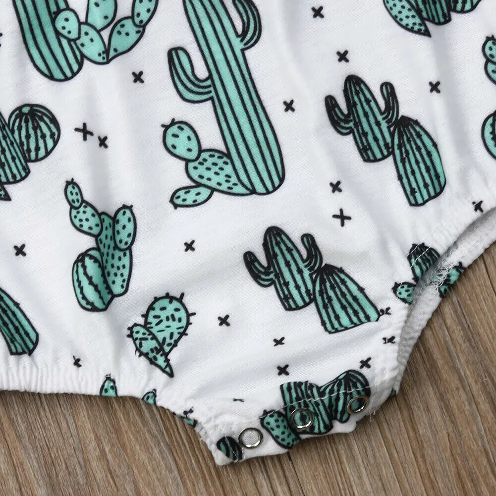 

Baby Boys Girls White Sleeveless Cute Cactus Romper Jumpsuit Summer Newest Fashion Clothes Outfit 0-24M