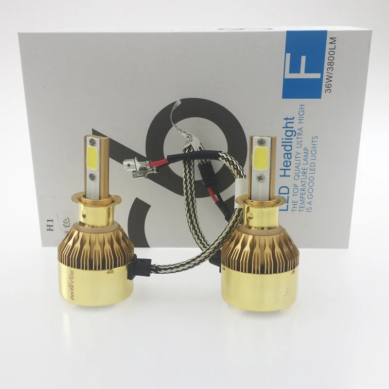 Светодиодный светильник Elglux H4 H7 COB комплект CSP Gold Автомобильный светодиодный C6