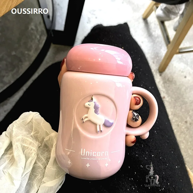 Керамическая кружка с единорогом кружки 350 мл радужной лошадью чашка симпатичная