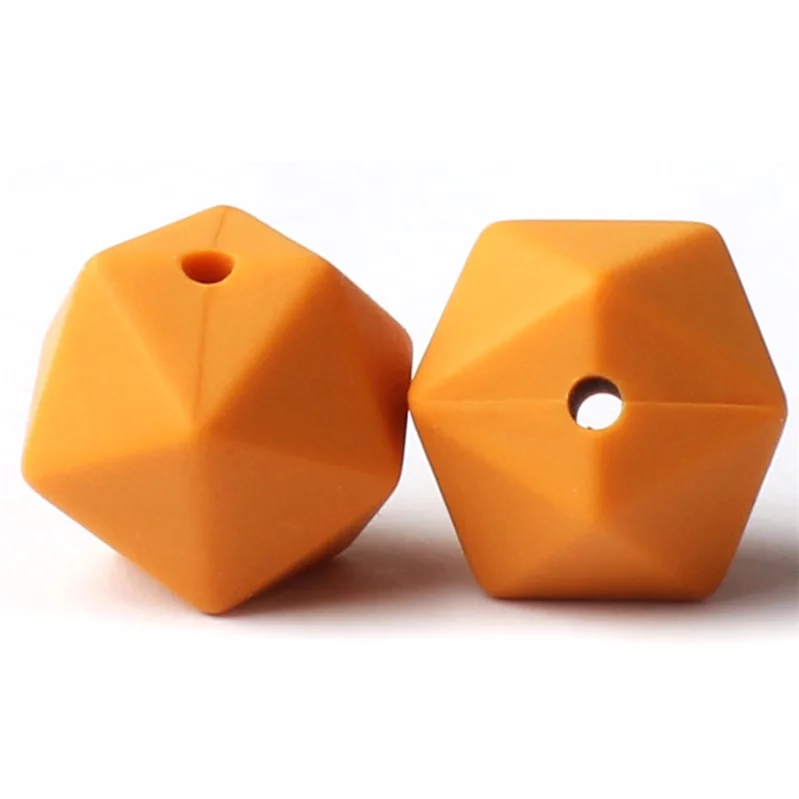 53 10 шт. 14 мм Icosahedron Силиконовые Бусины Пищевой класс Детские Прорезыватели для зубов BPA бесплатные Детские трофеи для цепочка для детской соски изготовление - Цвет: 53