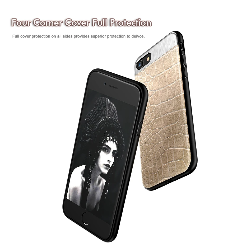 VIAERSON чехол для телефона из искусственной кожи для iPhone 6S 6 7 8 Plus 10 X крокодиловая полоса металлический чехол s для iPhone 7 8 X Plus