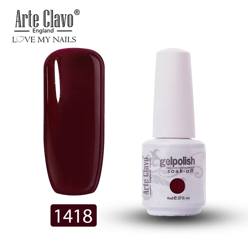 1418 Arte Clavo 8 мл Гель-лак для ногтей замачиваемый светодиодный Гель-лак для ногтей Полупостоянный УФ-лак для ногтей 85 цветов гель на выбор - Цвет: 1418