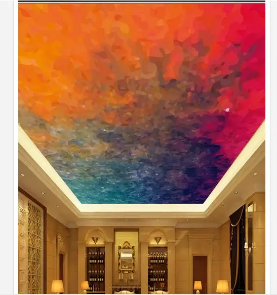 Пользовательские фото обои 3d для потолка фрески абстрактный цвет потолок Френки