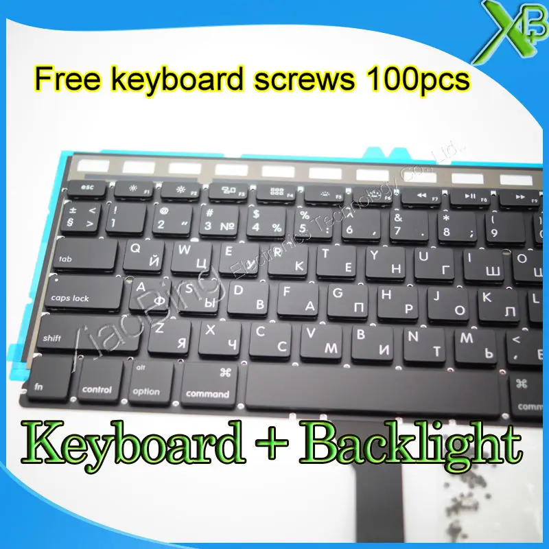 Совершенно новая русская клавиатура с подсветкой и винтами для клавиатуры MacBook Air