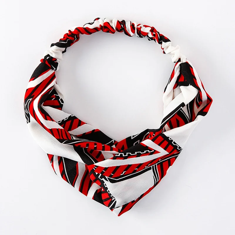 Женские летние ленты для волос в стиле бохо повязка на голову с принтом ретро