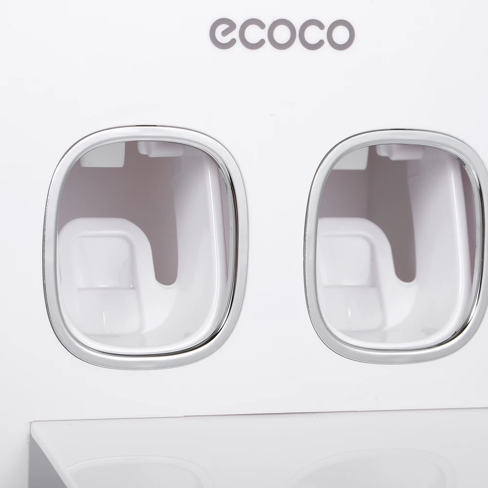ECOCO аксессуары для ванной комнаты настенный держатель зубной щетки Авто выдавливающий Диспенсер зубной пасты, для зубной щетки чашка для зубной пасты хранения
