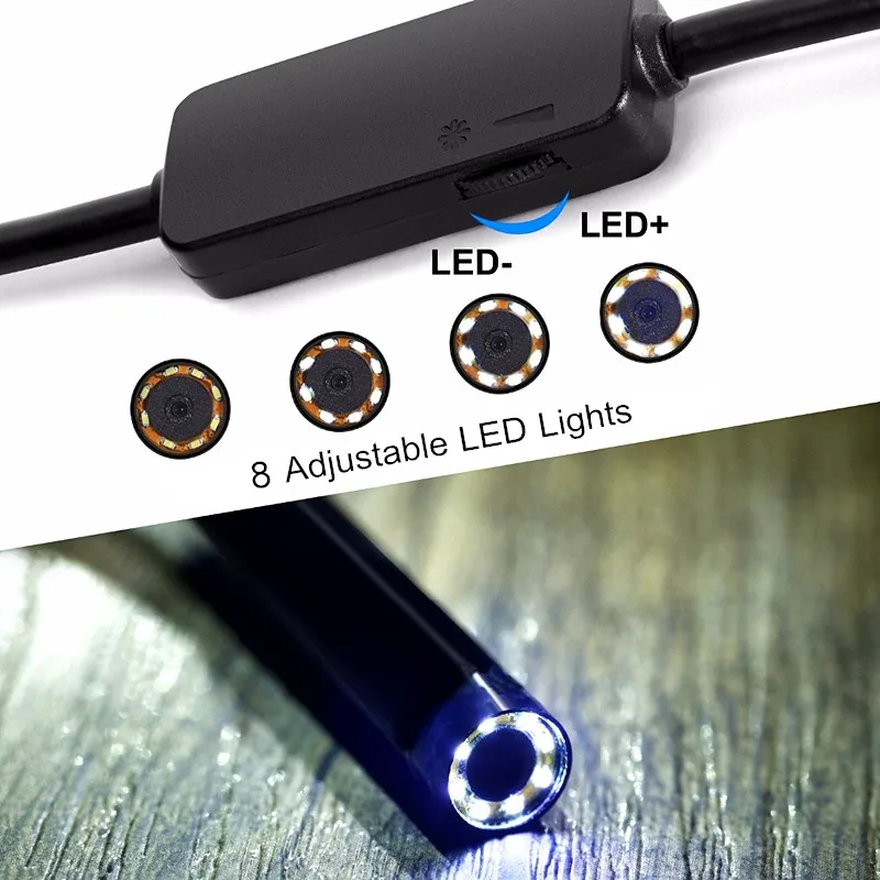 Letike USB эндоскоп камера HD 1200P IP68 полужесткая трубка беспроводной Wifi бороскоп видео