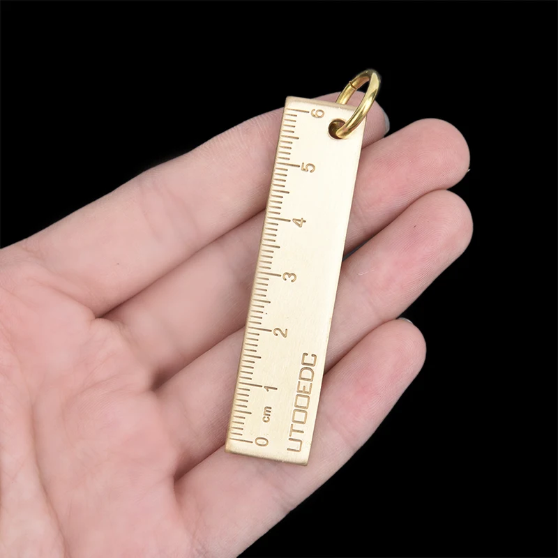 

1PCS Outdoor Camping Tools Ruler Brass Scale Portable Vintage Bookmarks Copper Ruler Mini EDC Tool For Hiking