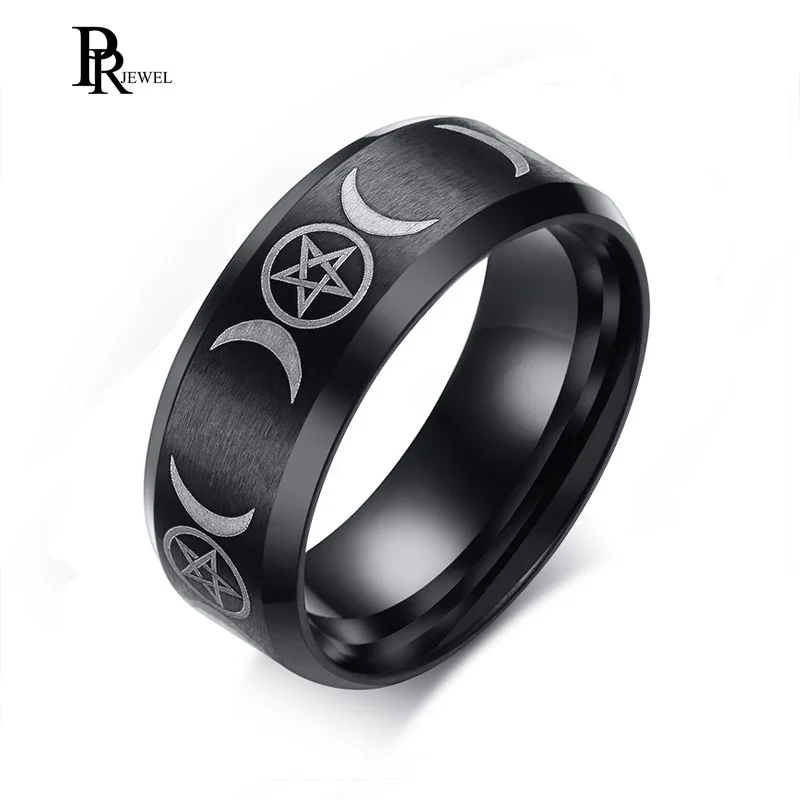 Кольца богиня из нержавеющей стали с тройной луной 8 мм|ring for|ring ringrings for weddings |