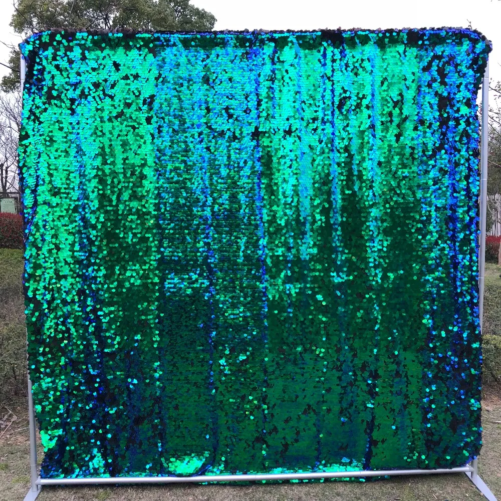 8 футов/240 см sequin backdrop бесшовные Павлин Зеленые Вечерние