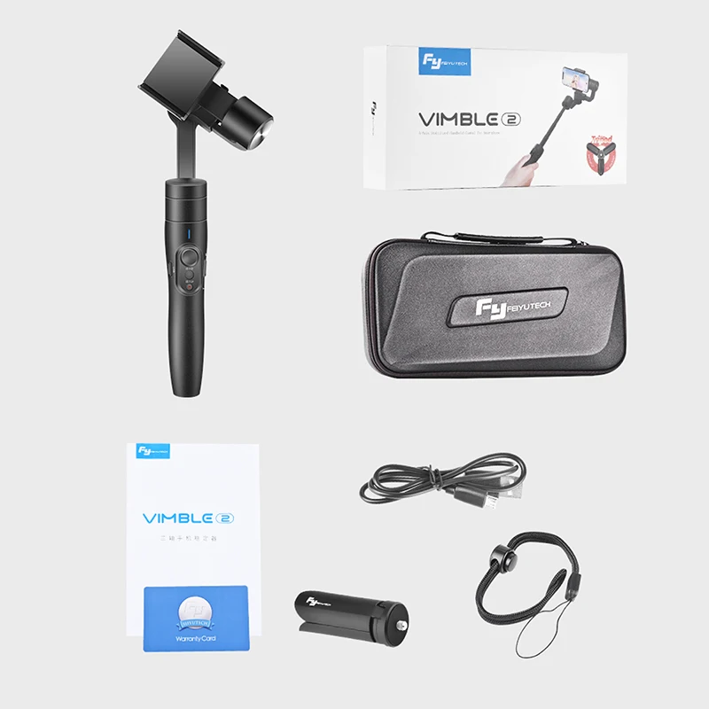 Feiyu Vimble 2 Выдвижная Ручной 3 оси Gimbal видео стабилизатор для iPhone samsung Gopro Xiaomi yi 4 К PK гладкая Q/гладкой 4