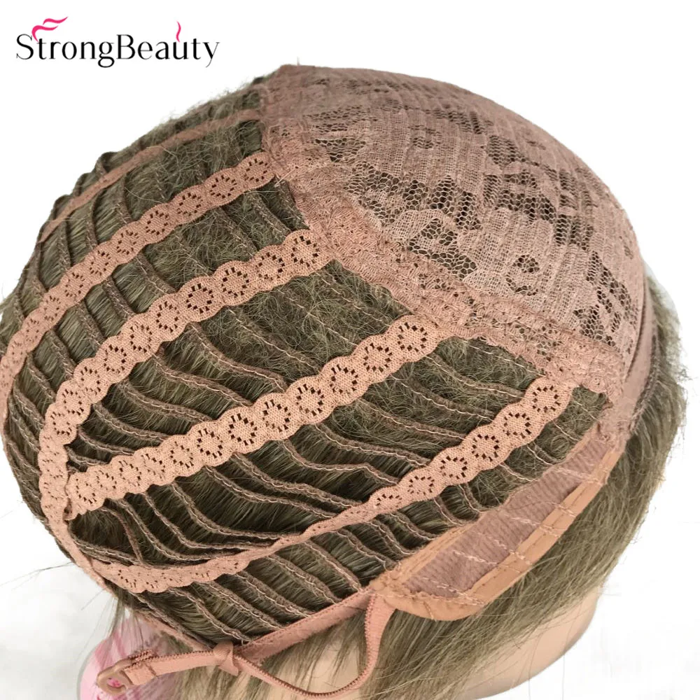 StrongBeauty мужской парик волос синтетические короткие прямые золотые коричневые смешанные парики натуральные