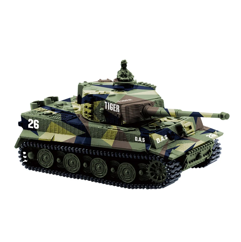 Армейский зеленый Радиоуправляемый Танк Германия Тигр I красочный 1: 72 Яркий Высокая Имитация Great Wall 2117 мини-игрушка на дистанционном управлении - Цвет: Армейский зеленый