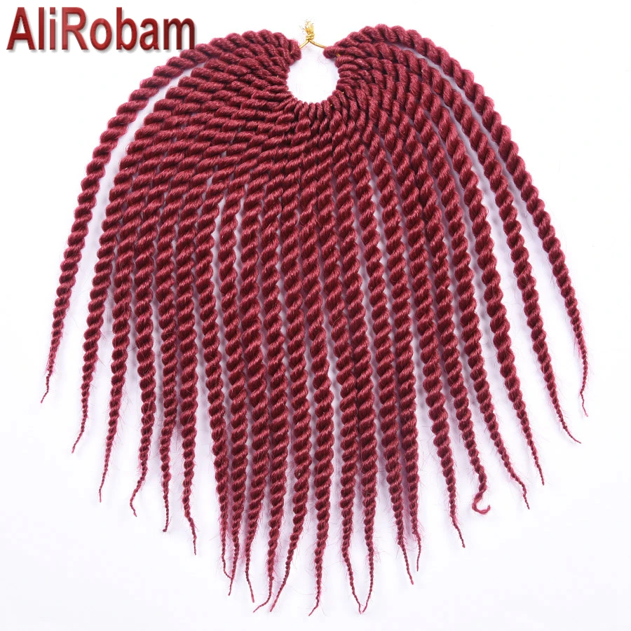 AliRobam крючком косы Сенегальские накрученные волосы Бургундия