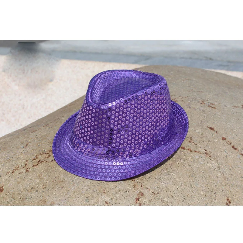 Шляпа для танцев с блестками мальчиков и девочек блестящая шляпа пайетками