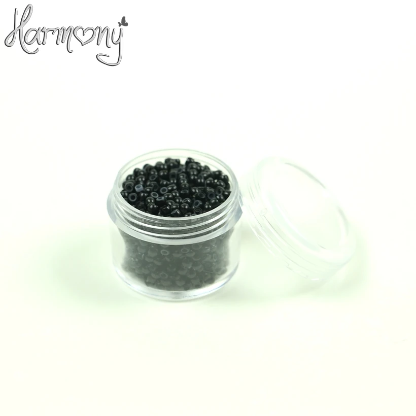 Free shipping!! (7000pcs 2.9*1.6*2.0 1# black)  silicone nano rings, nano rings beads with silicone lined