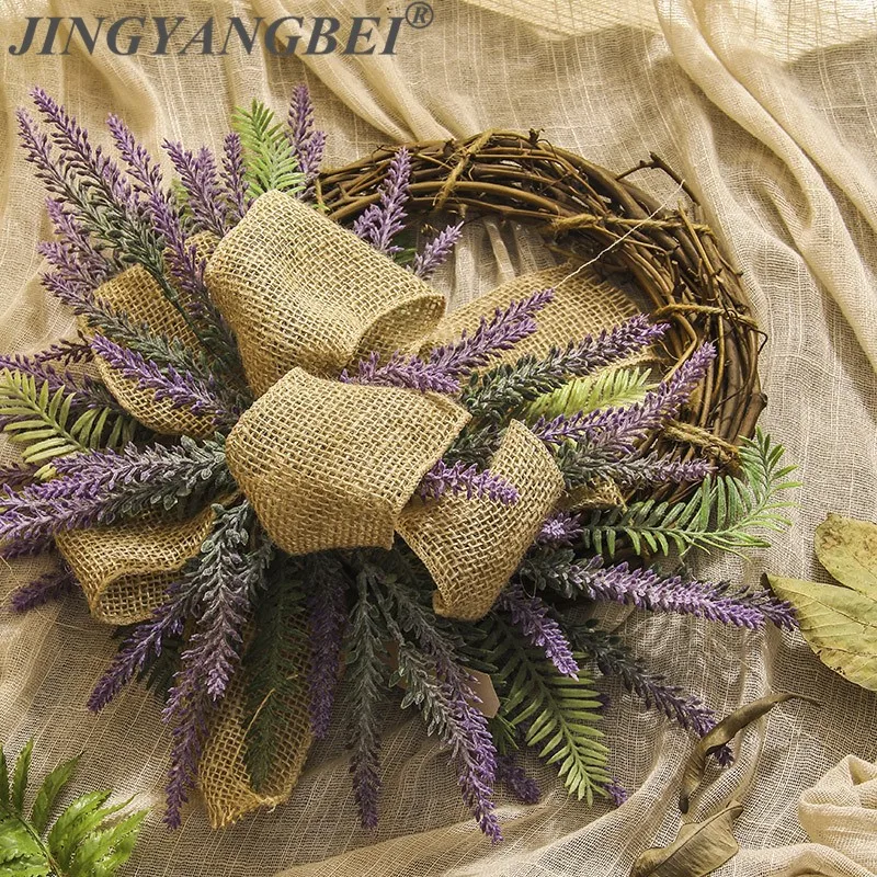 

Handwork Rattan Lavender wreath Artificial flowers Garlands weeding decoration for the head take photo fashion single product