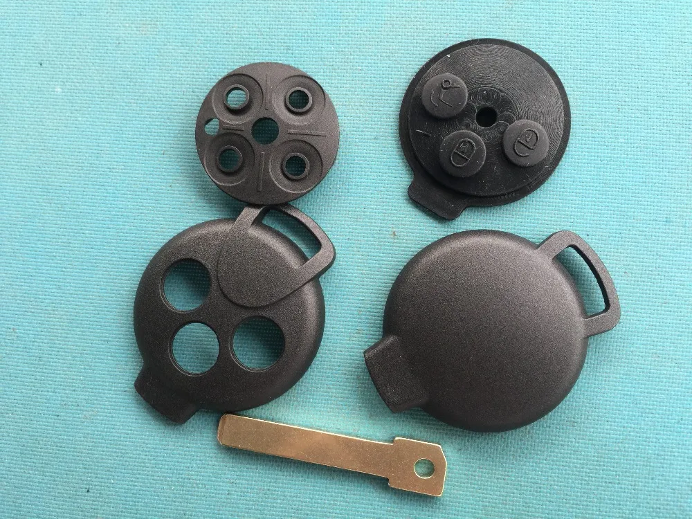 10Pcs/Lot Of 3/4 Buttons Car Key Shell Remote Fob Cover Case Blank For MB Smart 451 Uncut Blade No Logo Auto Parts Accessories - купить по