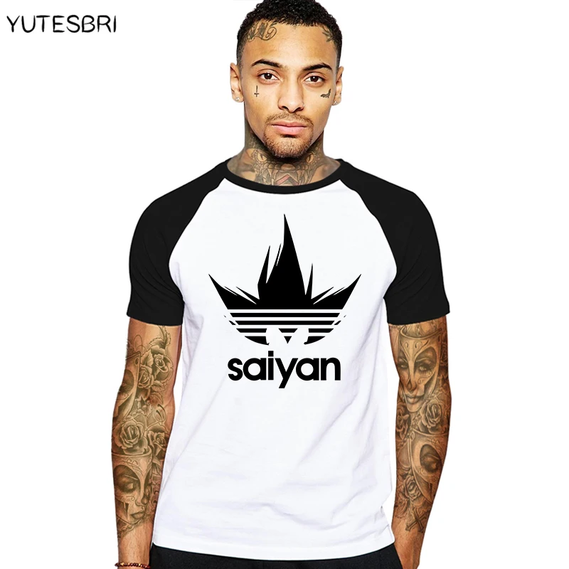Модная мужская футболка с драконом летняя одежда saiyan коротким рукавом хлопковые