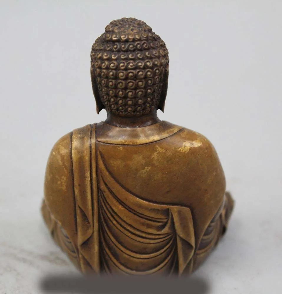 SCY 4 &quotТибет Буддизм Бронзовый Сиденья Шакьямуни Будда Амитабха Статуя | Дом и сад
