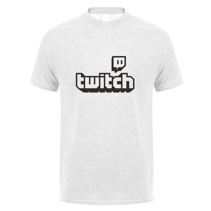 ash grey Twitch футболки топы для мужчин короткий рукав хлопок o-образным вырезом игры Twitch футболки мужские футболки DS-050 - Цвет: ash grey