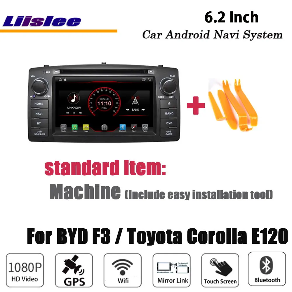 machine Liislee Android 8,1 для BYD F3/для Toyota Corolla E120 стерео Автомагнитола BT Carplay gps Navi карта навигационная система Мультимедиа - Цвет: machine