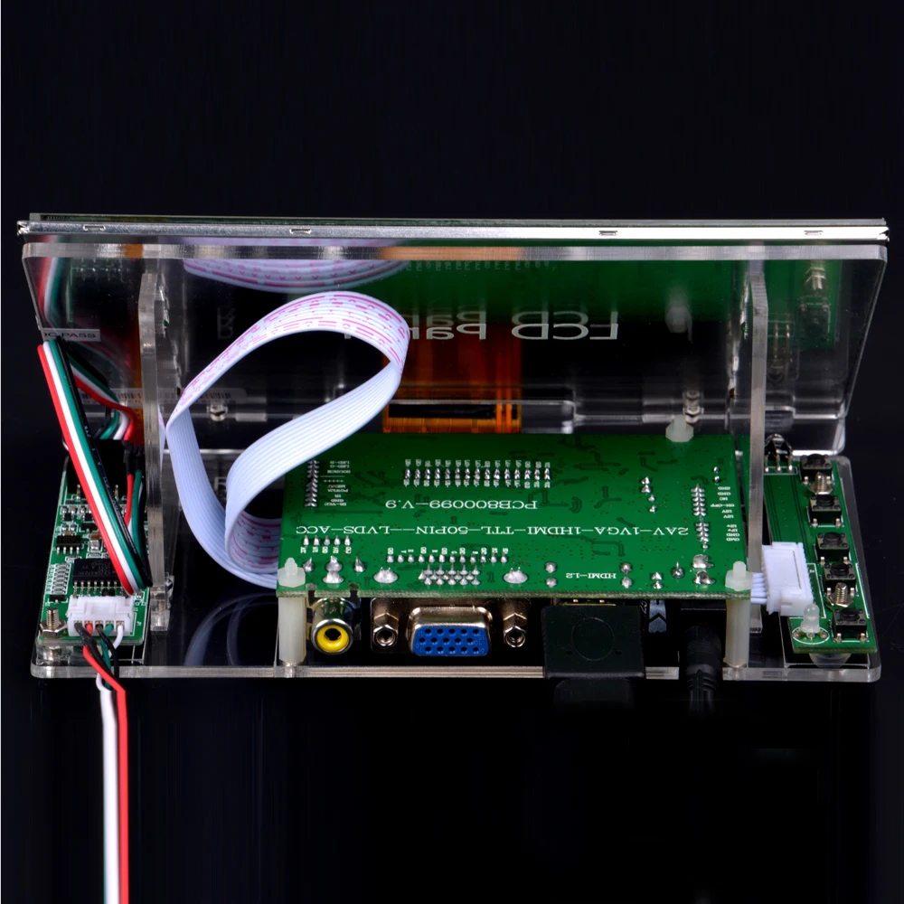 7 дюймов для Raspberry Pi 1024*600 3B+ 3B TFT ЖК-дисплей монитор драйвер платы модуль HDMI VGA 2AV с акриловым кронштейном