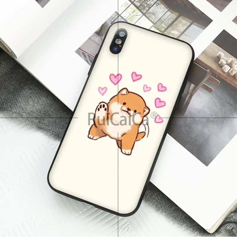 A7 Ruicaica каваи молан мультфильм аниме собака кошка черный ТПУ чехол для телефона iPhone 8 7 6 6S Plus 5 5S SE XR X XS MAX Coque Shell - Цвет: A7