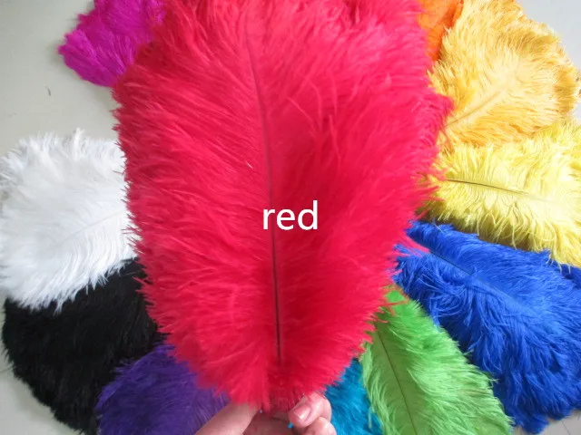 red 10 шт/много красивых страусиных перьев 12-14 дюймов/30-35 см различные цвета доступны - Цвет: red