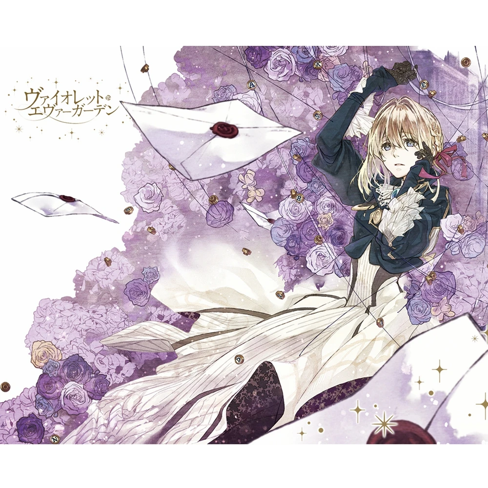 Аниме JK фиолетовый Evergarden героиня Косплей Мышь коврик резиновый Pad 21x26 см для