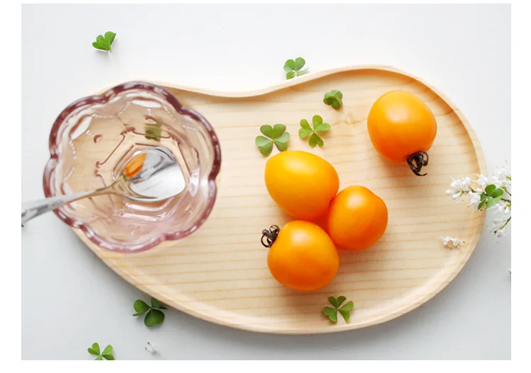 1PC Oval Cake Dish Solid Wooden Waist Shaped Plate Eco-Friendly Tableware Home Restaurant Dishes Plates with Bowl Groove ELC 007 | Дом и сад