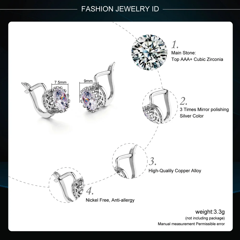 Двойная ярмарка сверкающий Серебряный Цвет Корона кубический цирконий шпилька