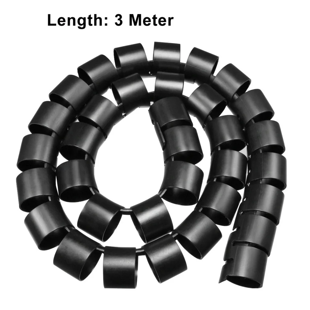 Uxcell 1 м 3 40 мм спиральная трубка кабель для хранения провода обертка Органайзер