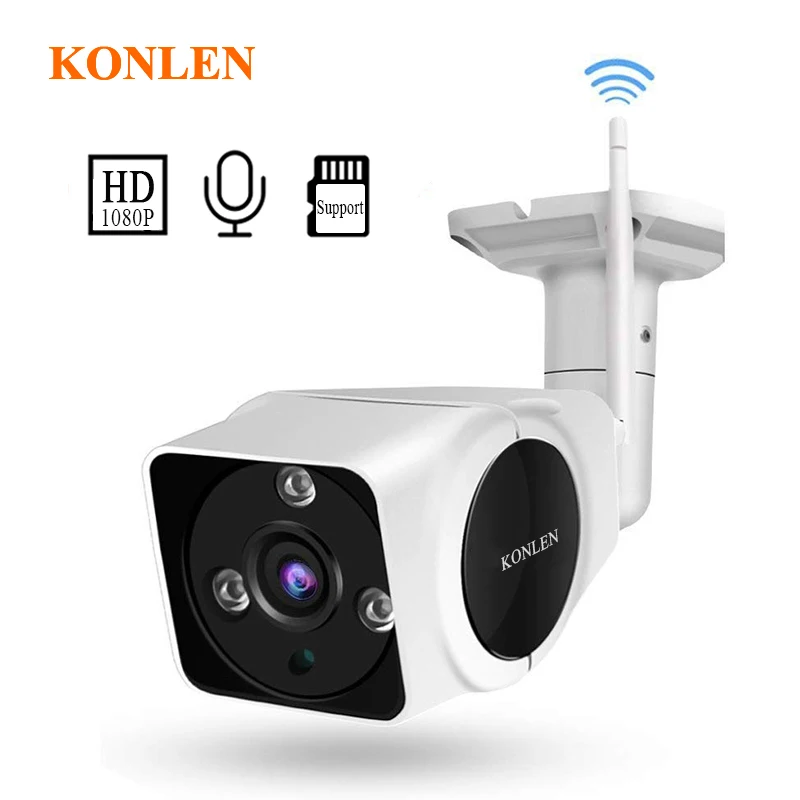 KONLEN 1080P Full HD аудио камера безопасности открытый Wifi Camhi IMX323 Пуля IP Cam Surveillan CCTV 2MP ночное видение водонепроницаемый