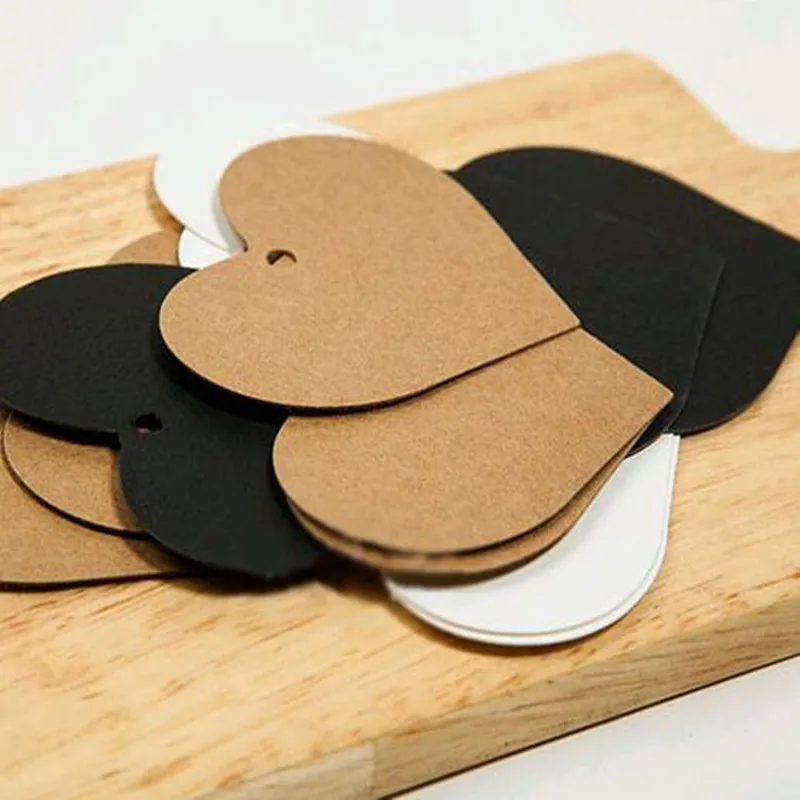 200 шт./лот коричневые бирки из крафт бумаги с джутовым шпагат для сделай сам